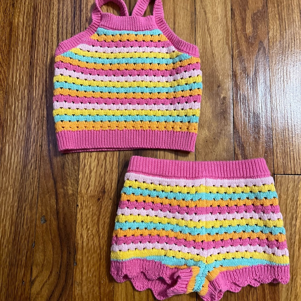 Old Navy Pink Striped Kids Set